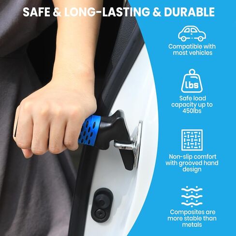 Car Door Handle for Elderly, Car Handle Assist Support Handle, Portable Mobility Aids for Getting Out of Car, Auto Grab Cane for Seniors and Handicapped, Red, 2 Pack in Saudi Arabia