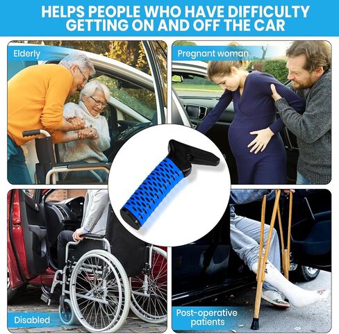 Car Door Handle for Elderly, Car Handle Assist Support Handle, Portable Mobility Aids for Getting Out of Car, Auto Grab Cane for Seniors and Handicapped, Red, 2 Pack in Saudi Arabia