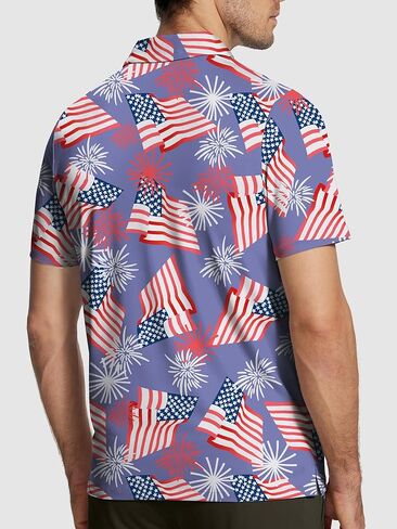 Mens Golf Shirt Short Sleeve Funny Print Golf Polo Shirts for Men Lightweight Dry Fit Quick Dry Collared Golf Polos in Kuwait