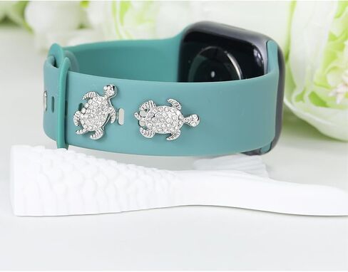 Watch Band Charms for Apple Watch Band for women 38mm 40mm 41mm 42mm 44mm 45mm 49mm,Cute Decorative Rings Loops Charms Studs for iWatch Series 8 7 6 5 4 3 Watch Band Accessories,Smartwatch Bands Charms for Samsung Galaxy watch 5/Pro/4 in Saudi Arabia