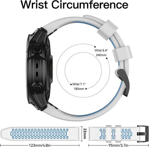 OVERSTEP Watch Band for Garmin Fenix 7/Fenix 7 Pro/Fenix 6/Fenix 6 Pro/Fenix 5/Fenix 5 Plus/Fenix 8 Solar/Amoled 47mm, Silicone Sports Strap for Garmin Quickfit 22 Smartwatch in Saudi Arabia