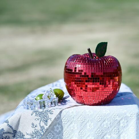 Apple Shaped Disco Ball Decor - Sparkling Mirror Ball Ornament for Weddings, Parties, and Festive Events in Saudi Arabia