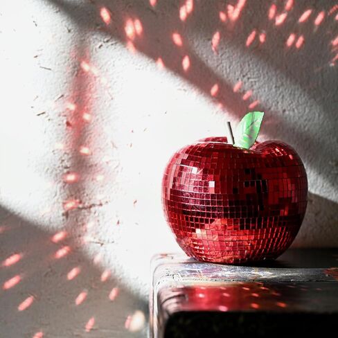 Apple Shaped Disco Ball Decor - Sparkling Mirror Ball Ornament for Weddings, Parties, and Festive Events in Saudi Arabia