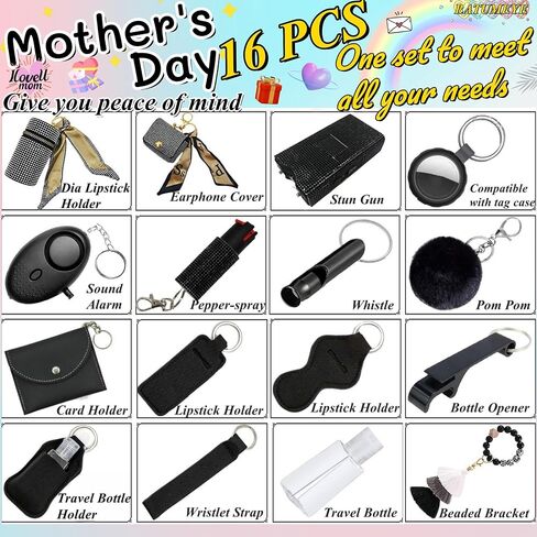 BATUMEYE Gift Set for Woman with Bottle Opener, Card Holder, Wristlet Strap, Whistle, Travel Bottle Holder in Kuwait