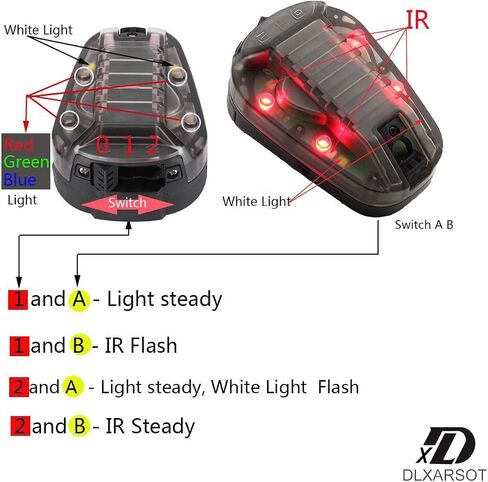 Tactical Helmet Light Signal Light Military IFF Helmet Light Flashlight Survival Signal Light for Outdoor Sports with LED + IR/Strobe in Saudi Arabia