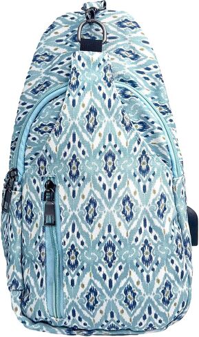Sonoma antitheft daypack crossbody sling backpack ، USB Charging ، حزمة يوم خفيفة الوزن للسفر ، المشي لمسافات طويلة ، كل يوم ، جنوب غرب الأزتيك العادي in Kuwait