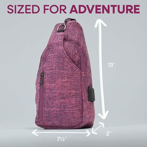 Sonoma antitheft daypack crossbody sling backpack ، USB Charging ، حزمة يوم خفيفة الوزن للسفر ، المشي لمسافات طويلة ، كل يوم ، جنوب غرب الأزتيك العادي in Kuwait