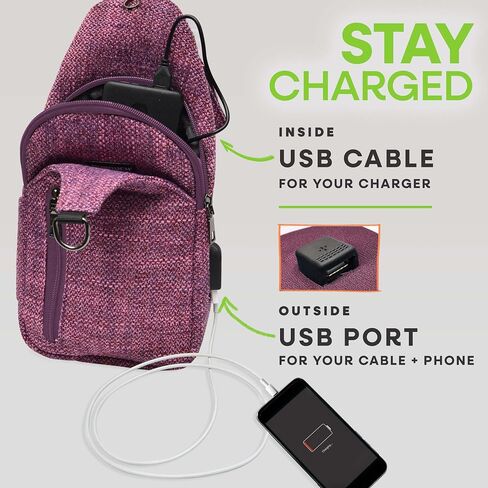 Sonoma antitheft daypack crossbody sling backpack ، USB Charging ، حزمة يوم خفيفة الوزن للسفر ، المشي لمسافات طويلة ، كل يوم ، جنوب غرب الأزتيك العادي in Kuwait