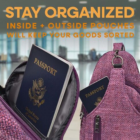 Sonoma antitheft daypack crossbody sling backpack ، USB Charging ، حزمة يوم خفيفة الوزن للسفر ، المشي لمسافات طويلة ، كل يوم ، جنوب غرب الأزتيك العادي in Kuwait