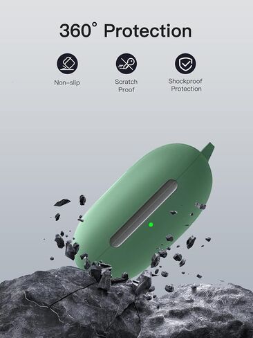 for Beats Powerbeats Pro 2 Case Cover with Cleaner Kit, Soft Skin Silicone Case Cover with Keychain and Lanyard，Full Protective Case for Men and Women-Green in Kuwait