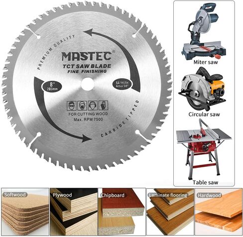 10 Inch Carbide-Tipped Professional Woodworking Saw Blade with 40T ATB Anti Kickback Tooth for Miter Saw and Table Saw and 5/8-Inch Arbor in Saudi Arabia