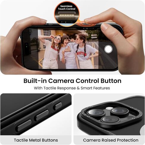 ORNARTO Loop360 for iPhone 16 Pro Max Case, Compatible with MagSafe and Camera Control, High-Transparency Phone Cover with 360° Rotating Stand, Military-Grade Protection, Gold in Saudi Arabia