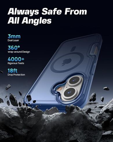 Artsevo Magnetic Magnetic لحالة iPhone 16 Pro Max ، متوافقة مع Magsafe ، حماية من الدرجة العسكرية 360 درجة ، علبة الهاتف غير اللامعة الشفافة ، الوردي الساخن in Kuwait