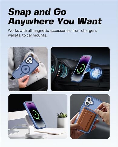 Artsevo Magnetic Magnetic لحالة iPhone 16 Pro Max ، متوافقة مع Magsafe ، حماية من الدرجة العسكرية 360 درجة ، علبة الهاتف غير اللامعة الشفافة ، الوردي الساخن in Kuwait