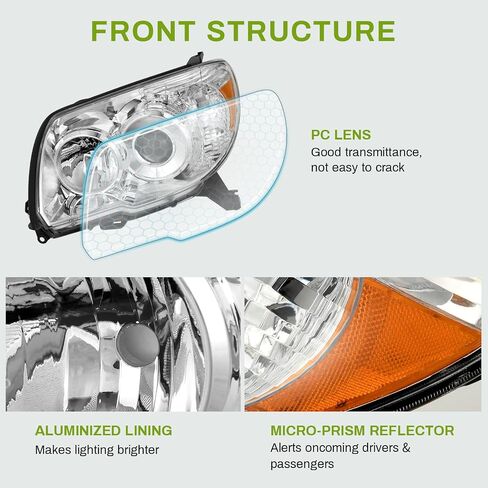 AUTOSAVER88 Headlight Assembly Compatible with 2007 2008 2009 2010 2011 Yaris 07-11 Yaris Base Sedan Headlamp Replacement Pair Black Housing (Not Fit Sport Package/S/ 2-Door Hatchback Models) in Saudi Arabia