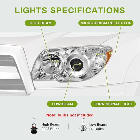 AUTOSAVER88 Headlight Assembly Compatible with 2007 2008 2009 2010 2011 Yaris 07-11 Yaris Base Sedan Headlamp Replacement Pair Black Housing (Not Fit Sport Package/S/ 2-Door Hatchback Models) in Saudi Arabia