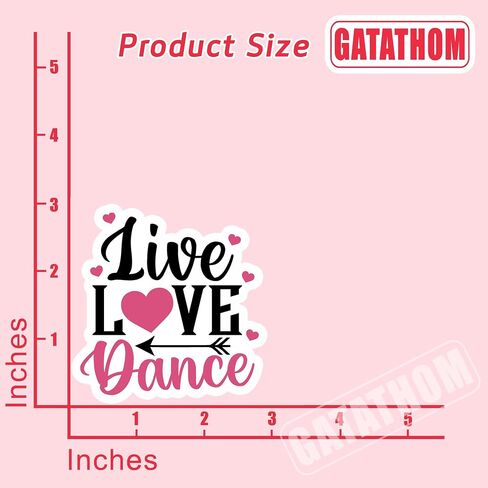 (3pcs) Live Love Love Dance Sticker ملصقات رقص مضحكة راقصات راقصة ، فتيات الرقص ، وصائق الفينيل المقاوم للماء للكتاب ، والكمبيوتر المحمول ، وزجاجة ماء ، وبهلان ، وكوب ، وهدية لموم ماما تين فتاة ، 3 '' x 2.9 " in Kuwait