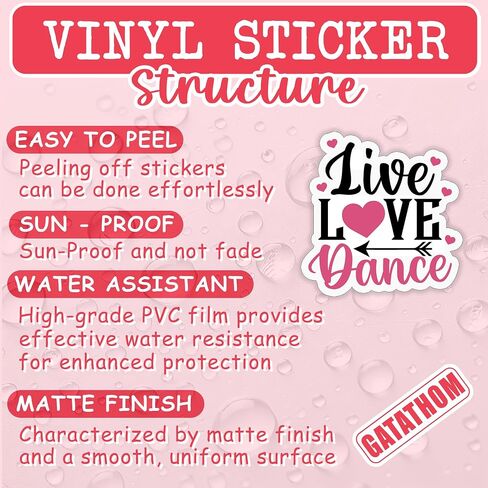 (3pcs) Live Love Love Dance Sticker ملصقات رقص مضحكة راقصات راقصة ، فتيات الرقص ، وصائق الفينيل المقاوم للماء للكتاب ، والكمبيوتر المحمول ، وزجاجة ماء ، وبهلان ، وكوب ، وهدية لموم ماما تين فتاة ، 3 '' x 2.9 " in Kuwait