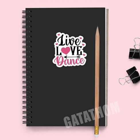 (3pcs) Live Love Love Dance Sticker ملصقات رقص مضحكة راقصات راقصة ، فتيات الرقص ، وصائق الفينيل المقاوم للماء للكتاب ، والكمبيوتر المحمول ، وزجاجة ماء ، وبهلان ، وكوب ، وهدية لموم ماما تين فتاة ، 3 '' x 2.9 " in Kuwait