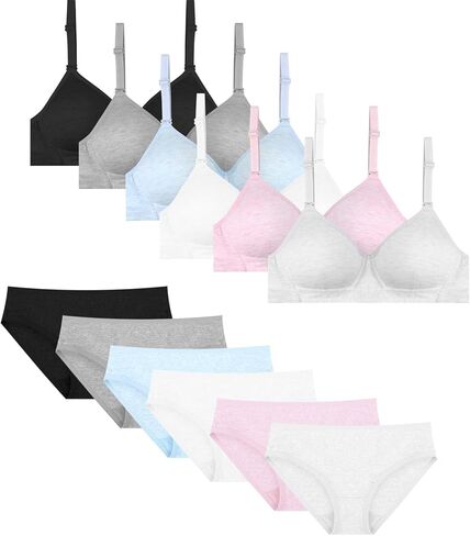 Teens Training Bras for Girls Big Kids Padded Sports Bra Adjustable Straps Bralette with Underpants Sets in Saudi Arabia