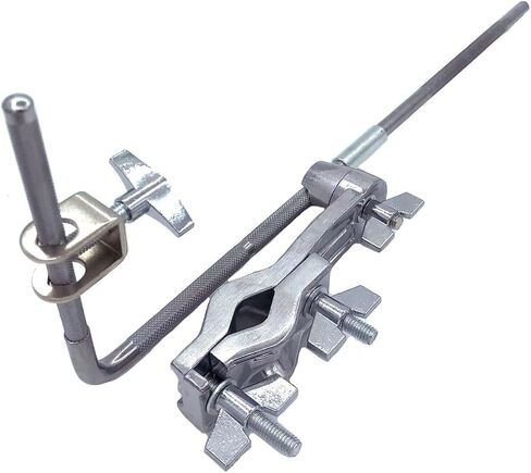 Cowbell Mount L-Rod with Multi-Clamp, 360° Adjustment Drum Set Mounting Clamp with Percussion Mount Rod 9.5mm-12mm, Cowbell Percussion Mounting Bracket for Drum Set Hardware in Saudi Arabia