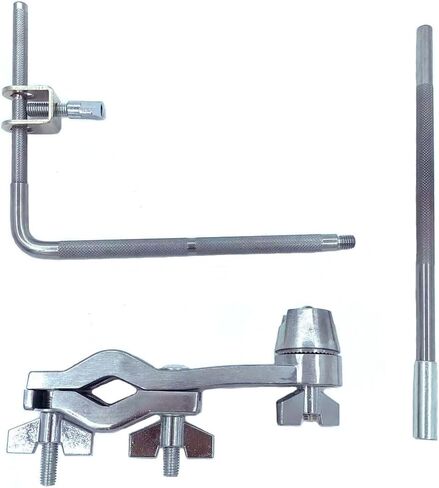 Cowbell Mount L-Rod with Multi-Clamp, 360° Adjustment Drum Set Mounting Clamp with Percussion Mount Rod 9.5mm-12mm, Cowbell Percussion Mounting Bracket for Drum Set Hardware in Saudi Arabia