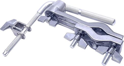 Cowbell Mount L-Rod with Multi-Clamp, 360° Adjustment Drum Set Mounting Clamp with Percussion Mount Rod 9.5mm-12mm, Cowbell Percussion Mounting Bracket for Drum Set Hardware in Saudi Arabia