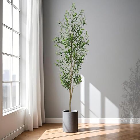 Artificial Olive Tree 6FT, Tall Faux Olive Trees Indoor Fake Olive Tree with Realistic Leaves and Fruits, Artificial Plants for Home Office Decor in Saudi Arabia