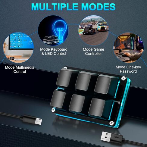 Ecarke Black USB Mini 3-Key Gaming keypad Cherry Shaft OSU Keypad Hotswap One Handed Mechanical Gaming Keyboard Programming Macro RGB Backlit OSU HID Standard Keyboard in Saudi Arabia