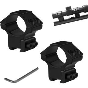 Scope Rings 1 Inch,2 Packs of Medium Profile Scope Mount Rings for 3/8 Inch or 11mm Dovetail Rail