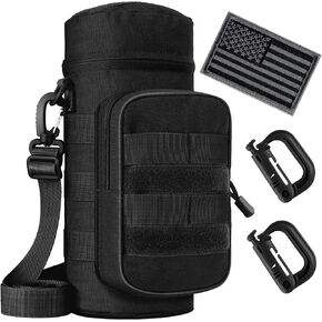 bvya Tactical Molle Water Bottle Pouch Holder H2O Hydration Carrying Pouch Bag with Shoulder Strap