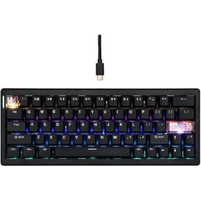 CIDOO C60 HE Wired Rapid Fast Gaming Keyboard with Silent Magnetic Switch, Hall Effect Keyboard with 8K Polling Rate, 0.125ms Latency, 63-Key Compact Layout, Hot-Swappable (Black)