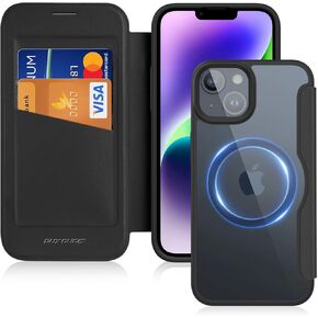 Dux Ducis Case for iPhone 15 Case Wallet متوافق مع Magsafe ، مقاومة للمحفظة Flip Folio Folio مع Slove Card Card Slove Pu لـ iPhone 15 (6.1 "، أسود)