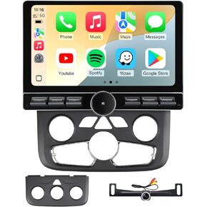 10 inch Touchscreen Car Stereo Radio for Dodge Ram 1500 2500 3500 2013-2018(Manual Auto AC) 2019-2024 Classic Replacement Dash Kit w/Wired Wireless CarPlay Android Auto DSP GPS Navigation(2GB+64GB)