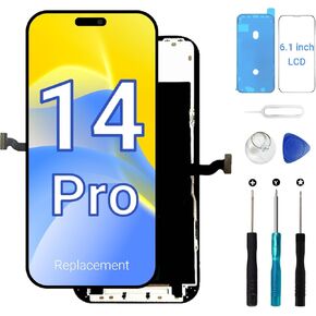 for iPhone 14 Pro Screen Replacement 6.1‘’ LCD in-Cell COF Display with 120Hz Promotion, Touch Digitizer Assembly with Repair Tool Kits,Screen Protector (for Model A2650,A2889,A2890,A2891.A2892