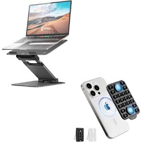 Nulaxy C5 Laptop Stand and 1 Magnetic Silicone Suction Cup Phone Mount with 2 Sticky Grip Holder