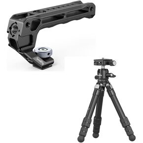 Bundle: SmallRig Lightweight Top Handle, Grip for DSLR Camera Cag 3764+SmallRig Carbon Fiber Mini Desktop Tripod 5026