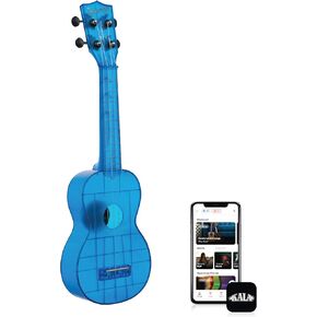 Kala Brand Music Co. The Waterman Sea Glass Collection, 4-String Ukulele, Right, Cobalt Blue, Soprano (KA-WMT-BL-S)