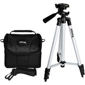 Ultimaxx Lightweight Tripod Stand with Bag + Camera Carrying Case for Sony, Canon, Nikon, Panasonic, Olympus & More