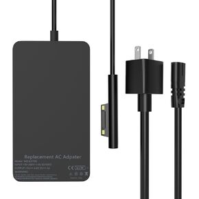 65W Surface Pro Charger,Surface Laptop Charger Compatible with Microsoft Surface Pro 10/9/ 8/7+/7/6/ 5/4/ 3/ X,Surface Book 2/1, Surface Go 3/2/1 Support 44W, 36W, 10 ft LED Cord