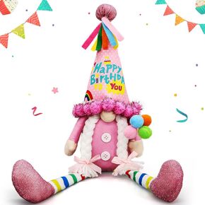 Lovinland Happy Birthday Gnome, Unique Birthday Gifts for Women Mom Mother Wife Grandma Best Friend Daughter Her Girl Sister, Fun Best Happy Birthday Gift Ideas Birthday Party Decorations