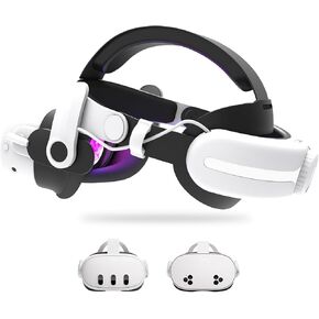 12000mAh Battery Pack Headband, Compatible with Oculus/Meta Quest 3/3s, Extended Playtime, Adjustable Comfort Design, Lightweight VR Accessory, Enhanced Gaming Experience(Black)