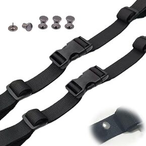 2set Backpack Chest Strap with 4pcs Strap Locator Adjustable Backpack Chest Strap Add on for Backpack Outdoor Indoor (Black)
