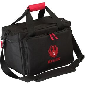 Allen Ruger Shooting Range Bag with Pistol Rug, MOLLE Loops & Ammo Carrier , Black, 11.5x7-inch
