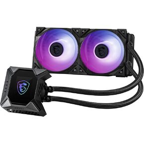 MSI MPG CORELIQUID K240 V2 AIO CPU Liquid Cooler - LCD Pump with 60mm Fan, 2 x 120mm ARGB Fans, Evaporation-Proof Tubing, GI Cooling & Mystic Light Software Support - AMD & Intel Socket Compatible