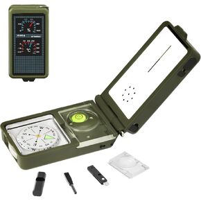 Compass Hiking Survival Gear, Backpacking Multifunction Field Scout Compas for Girl Boy, Durable Map Reading Geology Activities Hunting Camping Navigation