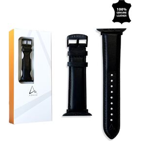 فرقة ساعة دروع جلدية لـ Apple Watch ، Midnight Black