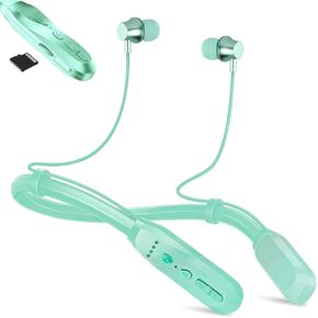 Neckband Bluetooth Headphones, Around the Neck Headphones with TF Card Slot,Bluetooth Earbuds Wired Neckband Earphone Active Noise Canceling for Sports/Trips/Run/Cycling/Outdoor/Workout,200H Playtime
