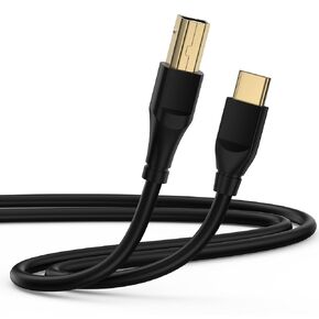 Printer Cable 10FT, USB C to USB B Printer Cable Scanner Cord for MacBook Pro, iPad, Samsung, HP, Epson, Canon, Brother, Lexmark, Xerox, USB C MIDI Cord for Digital Piano Keyboard, DJ Controller, DAC