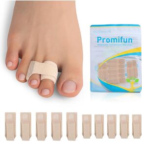 8 Pack Hammer Toe Corrector Toe Splint For Broken Toes,Brace Orthopedic Separator, Cushioned Bandages, Heal Wrap Toe Straighteners for Crooked Toes（brown）